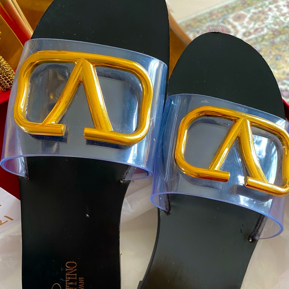 Transparent Valentino Garavani logo sandals